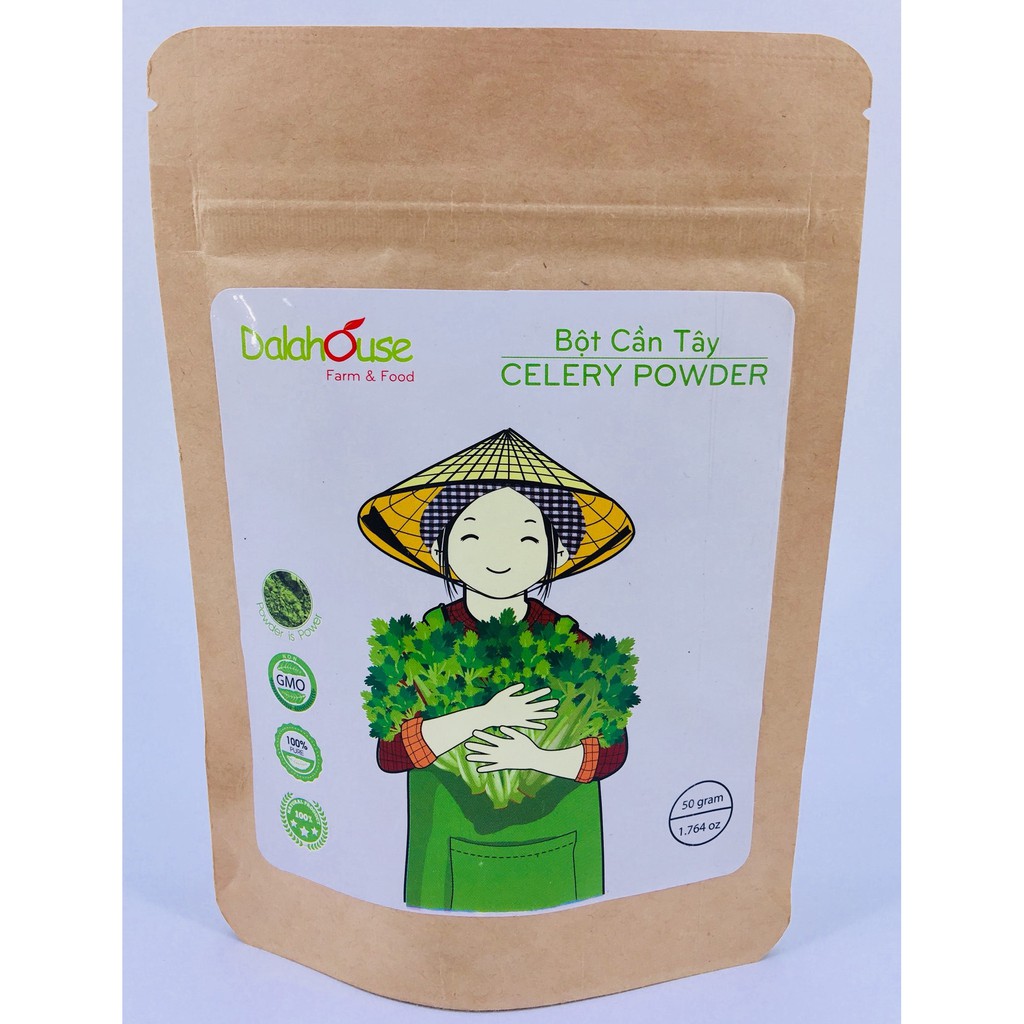 Bột cần tây sấy lạnh nguyên chất Dalahouse (50g) giảm cân, làm đẹp trắng da, detox,chất xơ | BigBuy360 - bigbuy360.vn