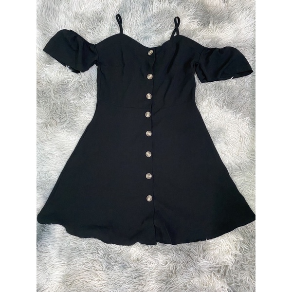 ĐỒ SI/2HAND- Đầm xoè 2 dây bèo tay đen -ẢNH THẬT DO SHOP TỰ CHỤP VÀ QUAY