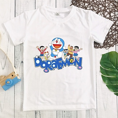 Áo thun in hình doramon nhiều mẫu cho bé dễ thương