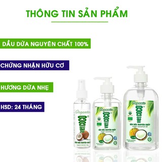 [Chai Xịt] Dầu Dừa 100% Nguyên Chất Vietcoco 250ml