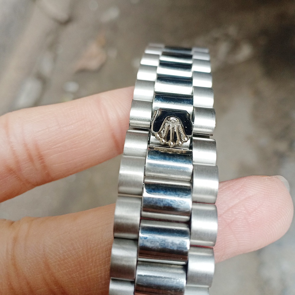 Dây đồng hồ ROLEX 3 mắt đúc đặc thép không gỉ size 20mm 3 màu cao cấp