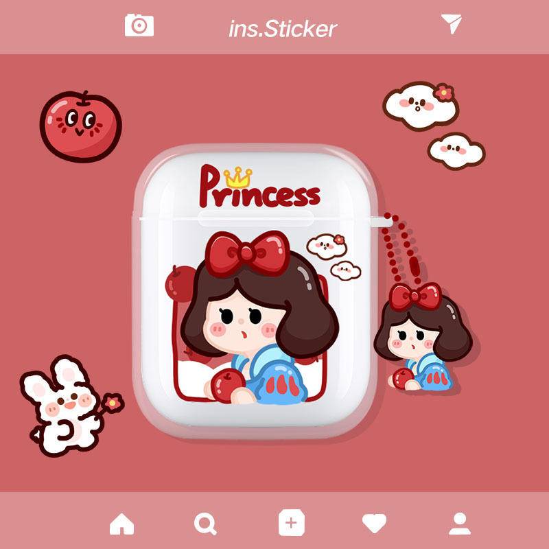 Vỏ Bảo Vệ Hộp Sạc Tai Nghe AirPods 1 2 Pro Không Dây Bằng TPU In Hoạt Hình Bạch Tuyết Dễ Thương