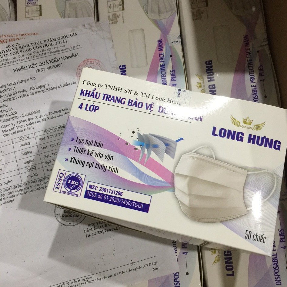 Khẩu trang y tế 4 lớp - Hộp 50 chiếc - Hàng công ty đủ tiêu chuẩn | BigBuy360 - bigbuy360.vn