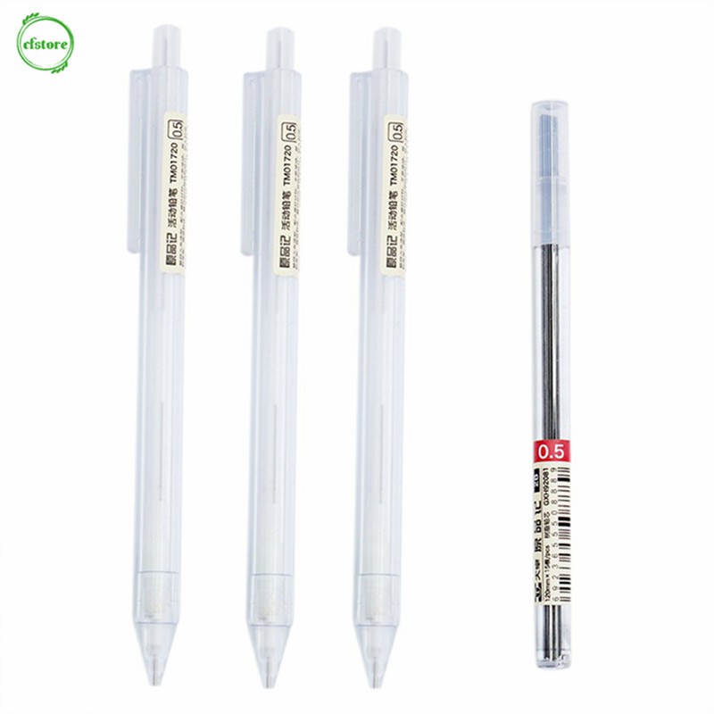 Bút chì bấm ngòi 0.5/0.7mm thân trong suốt cho học sinh