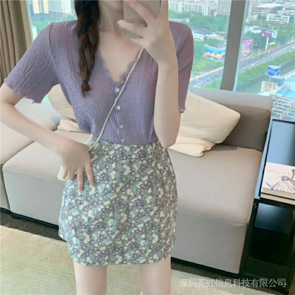 ❤Áo Sơ Mi Chiffon Ngắn Hở Rốn Cổ Chữ V Xếp Ly Ôm Dáng Phong Cách Phương Tây Thời Trang Mùa Hè Cho Nữ