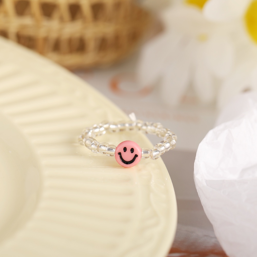 IF ME Nhẫn co giãn hình mặt cười dễ thương thời trang dành cho nữ