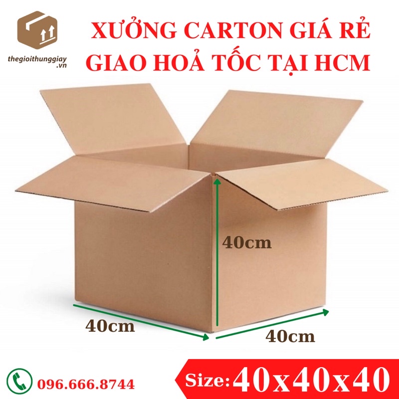 10 Thùng giấy vuông siêu to lớn 40x40x40cm, 50x50x50 cm dọn chuyển nhà/đựng trái cây, mỹ phẩm, đóng hàng đi máy bay