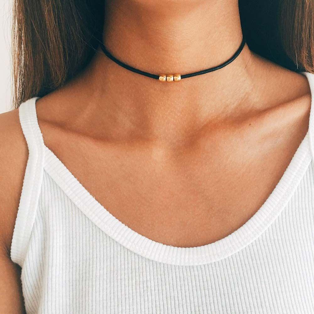 Vòng Cổ Choker Da Pu Màu Đen Phong Cách Gothic Thời Trang Cho Nữ