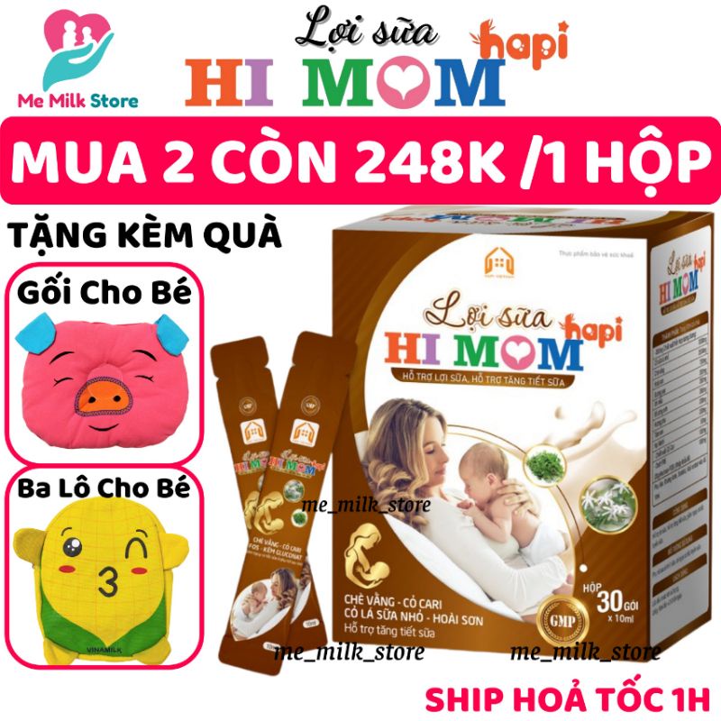 Lợi Sữa Hi Mom - Thông Tắc Tuyến Sữa, Giúp Sữa Mẹ Về Nhanh Hơn, Nhiều Hơn, Sữa Thơm, Đặc Hơn, Mát Hơn, Con Tăng Cân