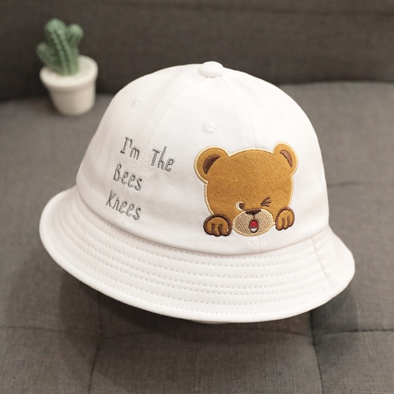 Mũ Bucket Mỏng Hình Gấu Dễ Thương Xinh Xắn Dành Cho Trẻ Em