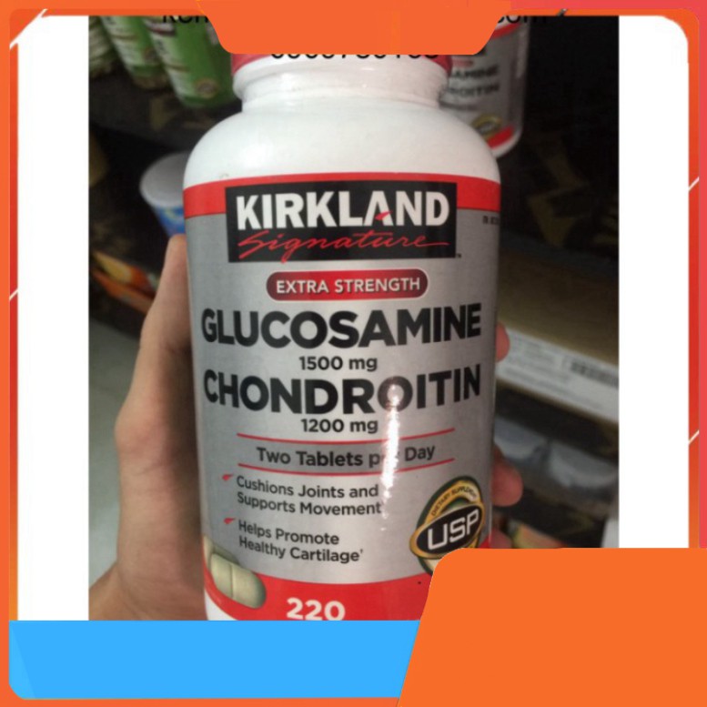 SIÊU TIẾT KIỆM Viên uống bổ khớp Glucosamine 1500mg & chondroitin 1200mg 220 viên - Glucosamin Kirkland SIÊU TIẾT KIỆM