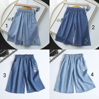 (MTHEU)Quần Lửng ống rộng vải bò giấy cho bé gái size đại  23-47kg(liên tục bổ sung lô mới)