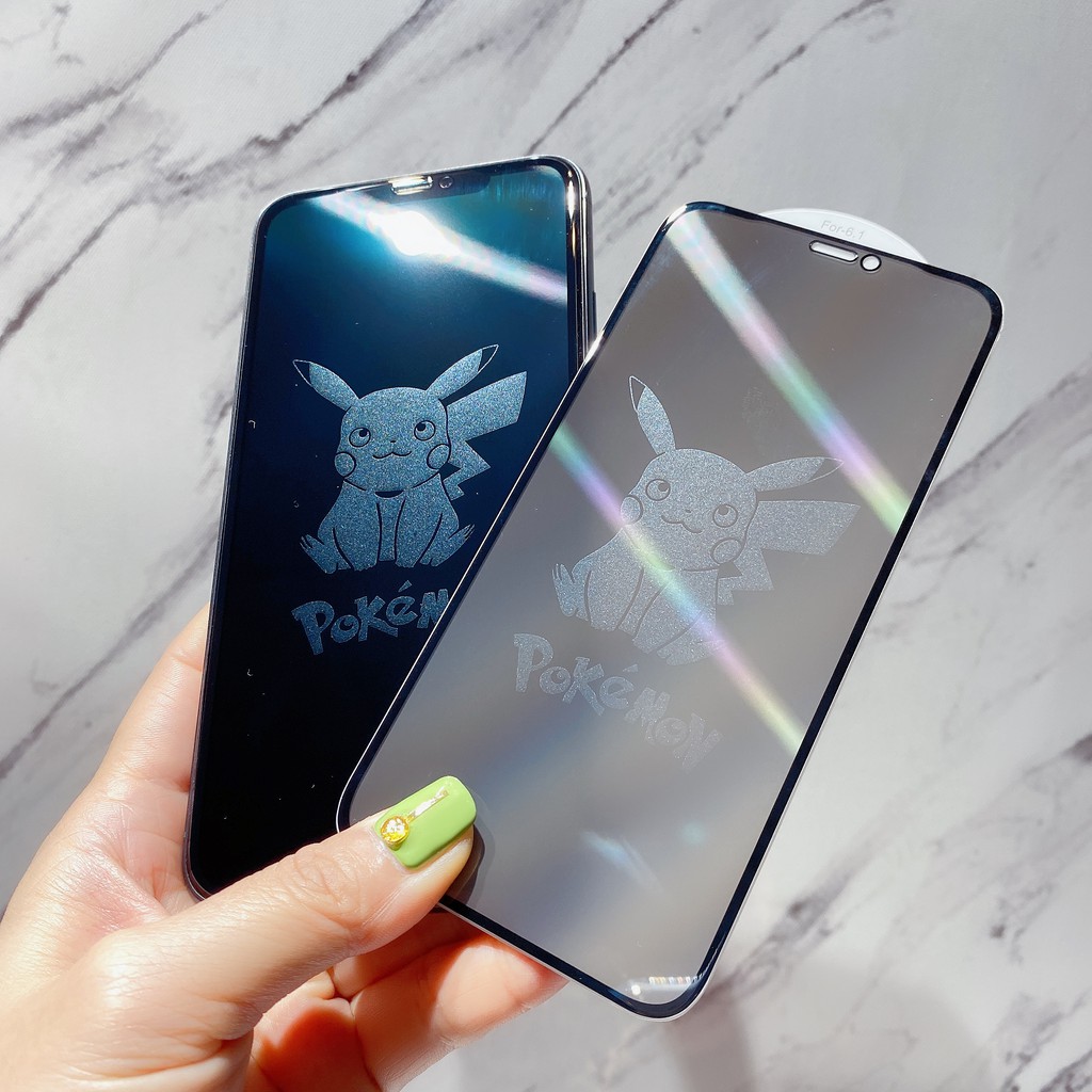 Phim hoạt hình Pikachu phù hợp với xr film chống nhìn trộm iphone11pro apple 11 film điện thoại di động x film trước xs film cường lực max bóng film iphone11promax glass film ins film chống nổ triều 12 mini