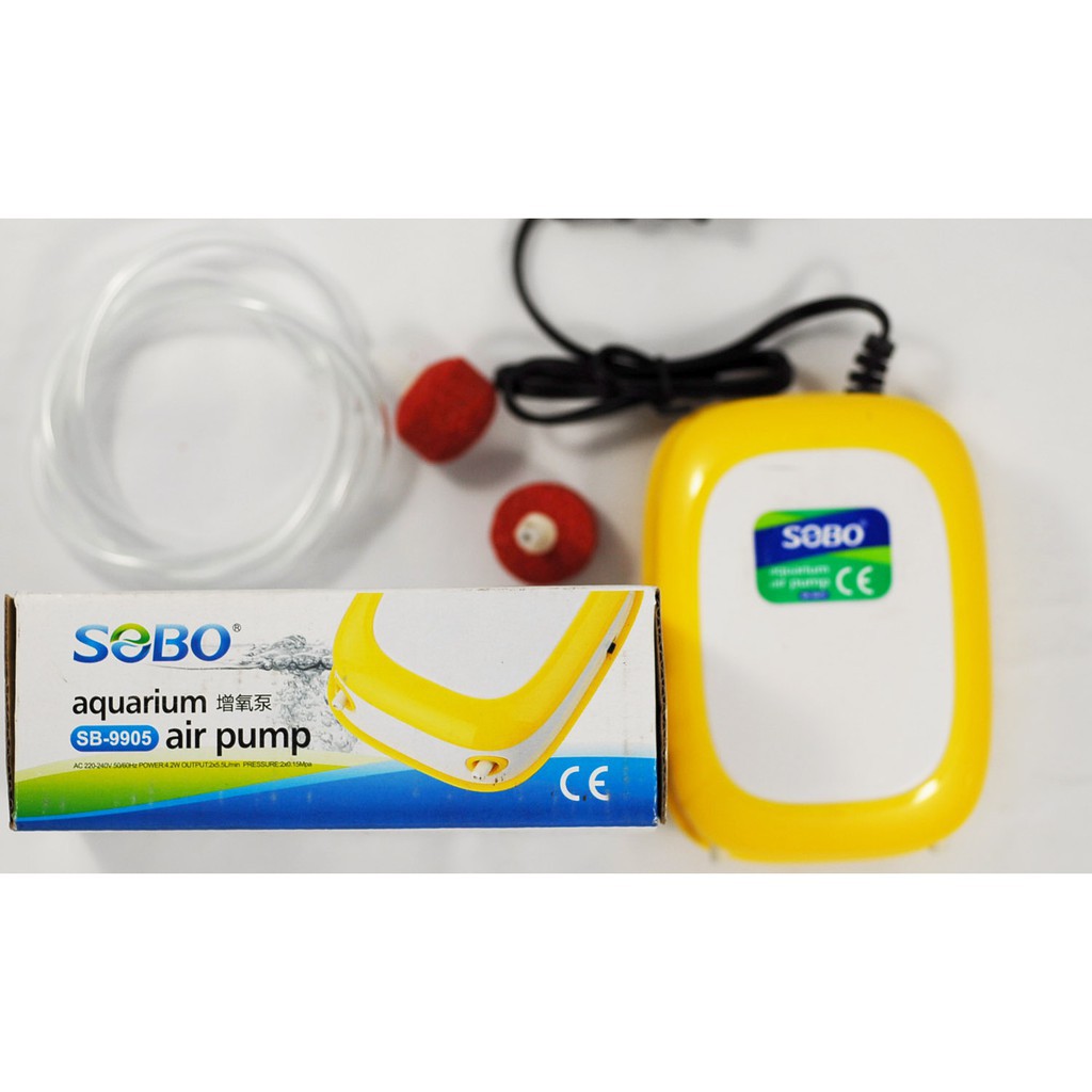 Máy bơm oxy Sobo SB-9905 2 vòi, 9903 1 vòi cho hồ cá cảnh