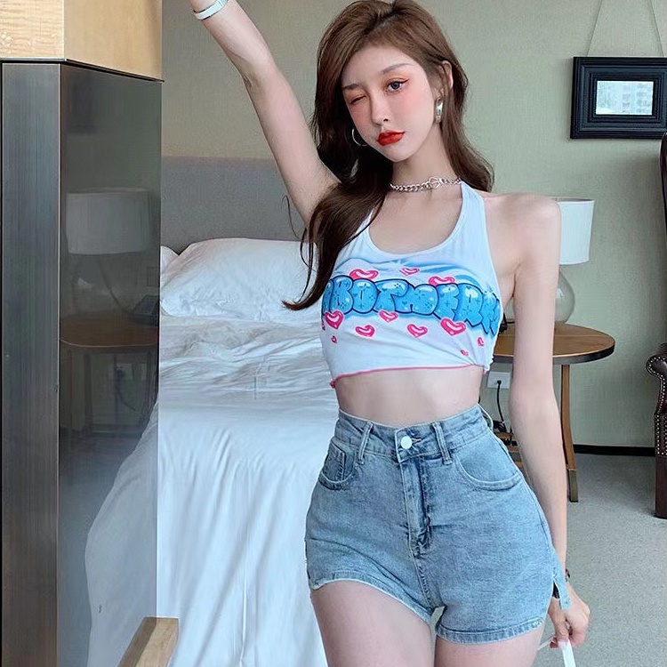 Quần Short Denim Lưng Cao Gợi Cảm Thời Trang Mùa Hè Cho Nữ