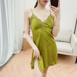 QQ2563 váy ngủ cao cấp - đầm ngủ lụa satin