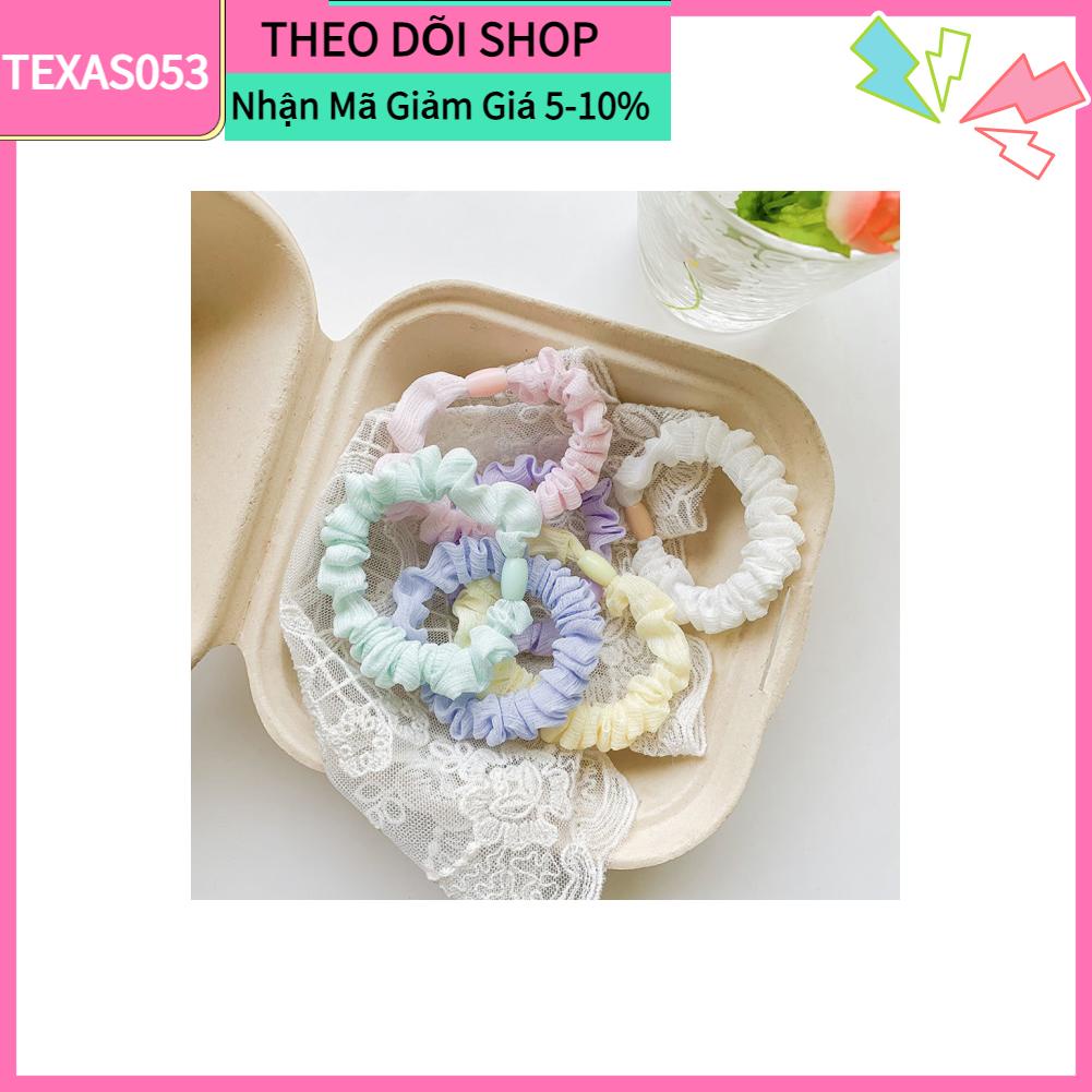 Texas053 Elastic Hair Scrunchy Chiffon Simple Soft Small Intestine Cute for Daily Use Working School