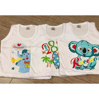 [THUN COTTON] Áo ba lỗ trắng MINAS(3-24kg)