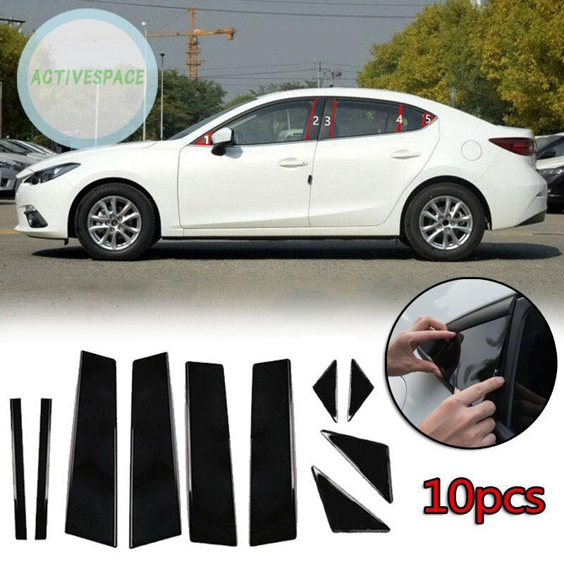 Bộ 10 miếng decal trang trí trục cửa sổ ngoài chống nước cho Mazda 3 Axela 2014-2017