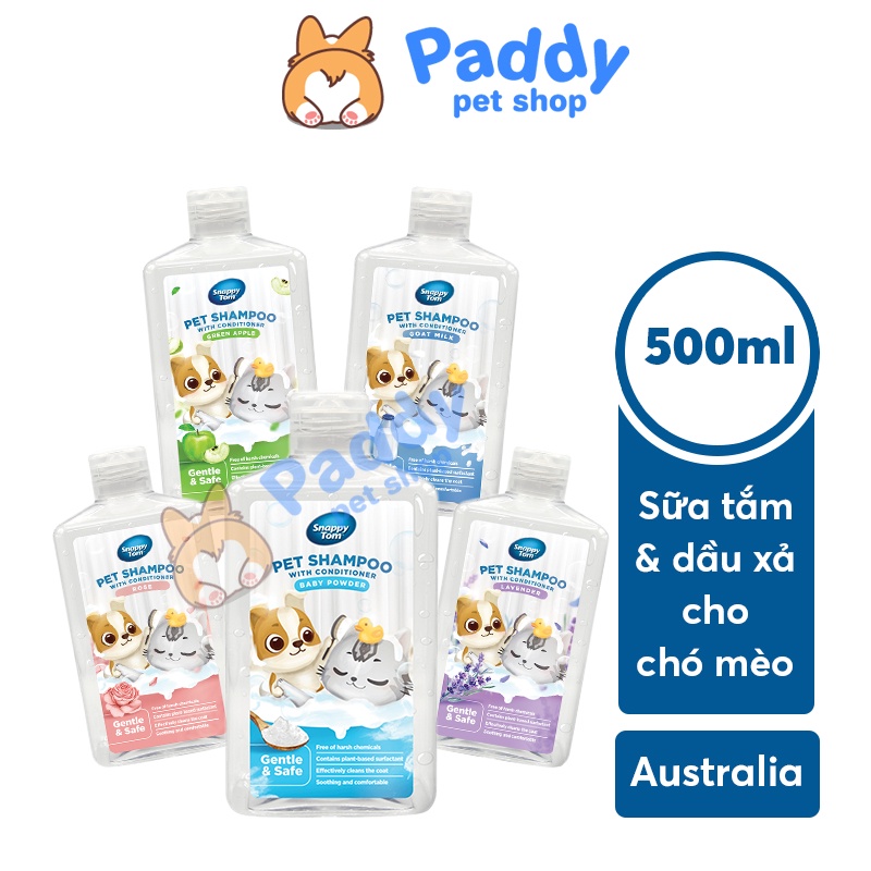 Sữa Tắm Kết Hợp Dầu Xả Snappy Tom Cho Chó Mèo 500ml (Úc)
