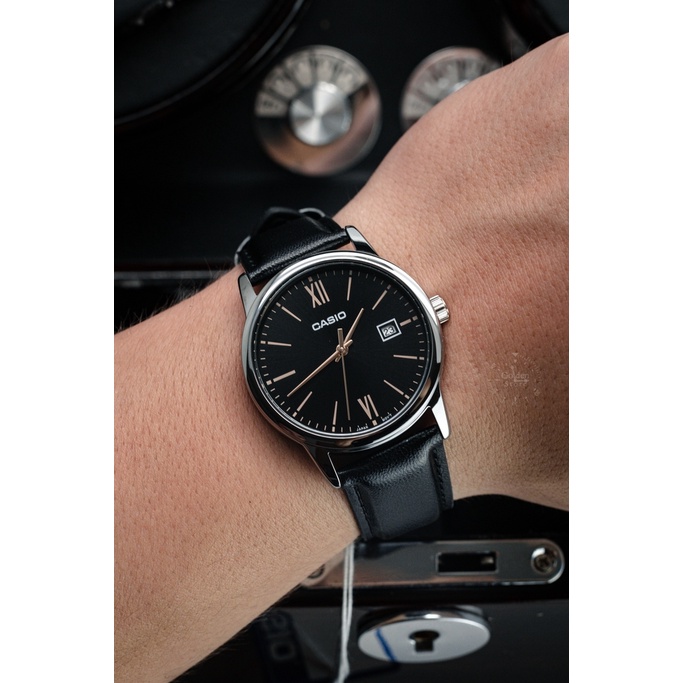 Đồng Hồ Casio Nam Chính Hãng, Đồng Hồ Casio MTPV002L Dây Da Nhiều Màu Fullbox.