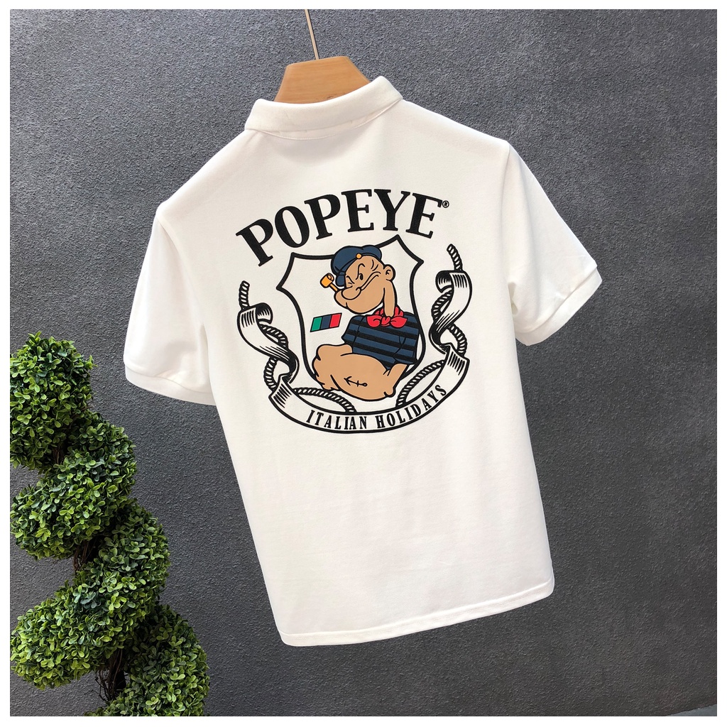 Áo polo nam Popeye vải cotton co giãn 4 chiều thấm hút mồ hôi full size áo phông nam áo thun nam