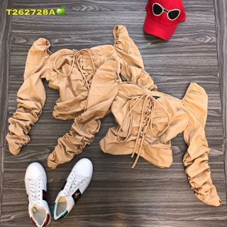 ÁO KIỂU KATE RÚT TAY CỔ VUÔNG ( 45 KG TRỞ LẠI)