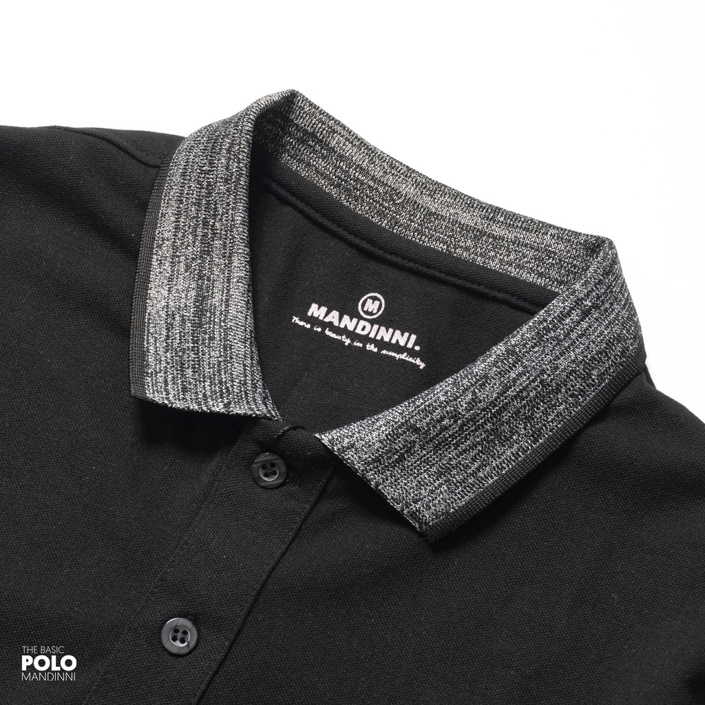 Áo thun phối viền cổ basic Polo Goat Mandinni