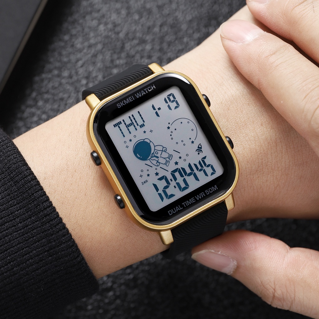 Đồng Hồ Điện Tử SKMEI 1971 Mặt Vuông Có Đèn Led Đa Năng Thời Trang Cho Nam