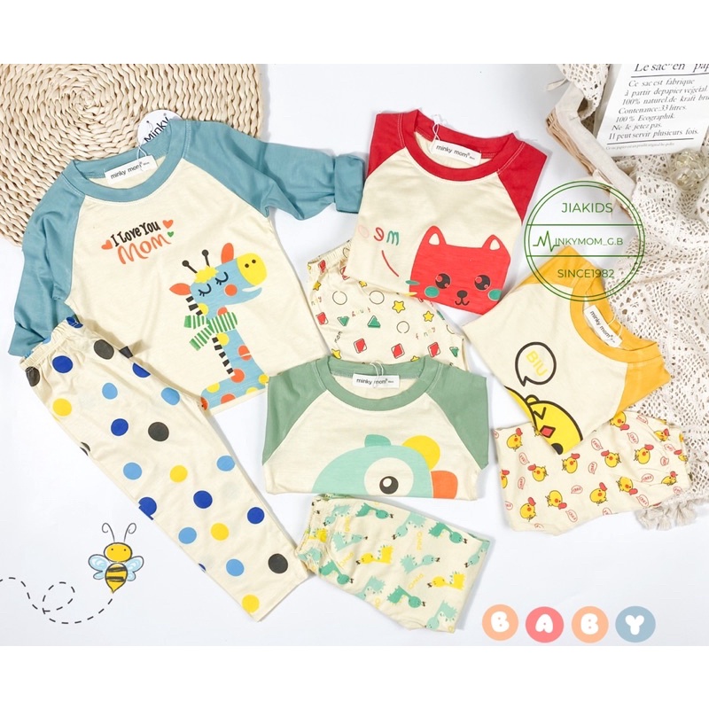 Bộ thun lạnh Minky mom phối quần dễ thương (Ảnh thật)