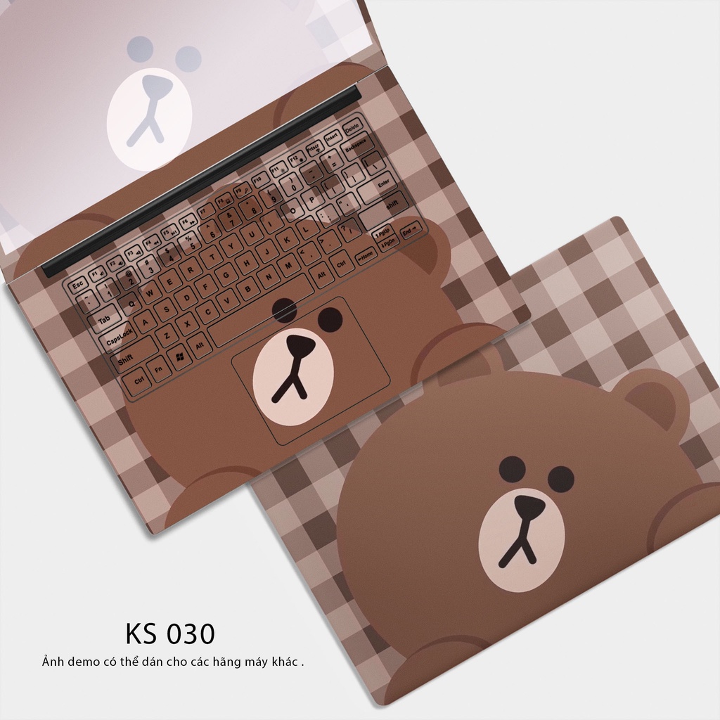 Skin Dán Laptop Mẫu Gấu Brown mã KS 030