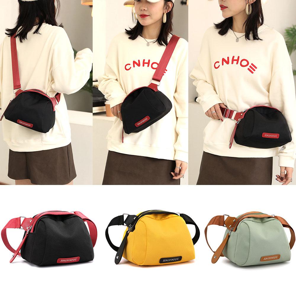 DORAW Túi Đeo Vai Chéo Vải Canvas Cỡ Lớn Hình Vỏ Sò Dễ Thương Cho Nữ