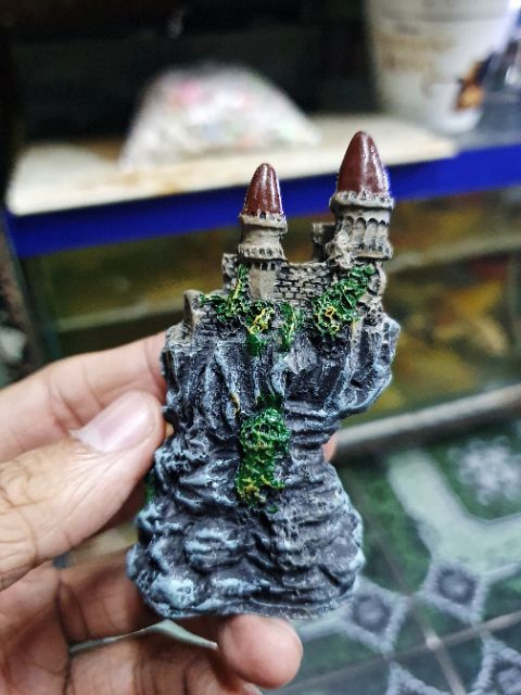 LÂU ĐÀI MINI TRANG TRÍ HỒ CÁ NON BỘ 4x2x8cm