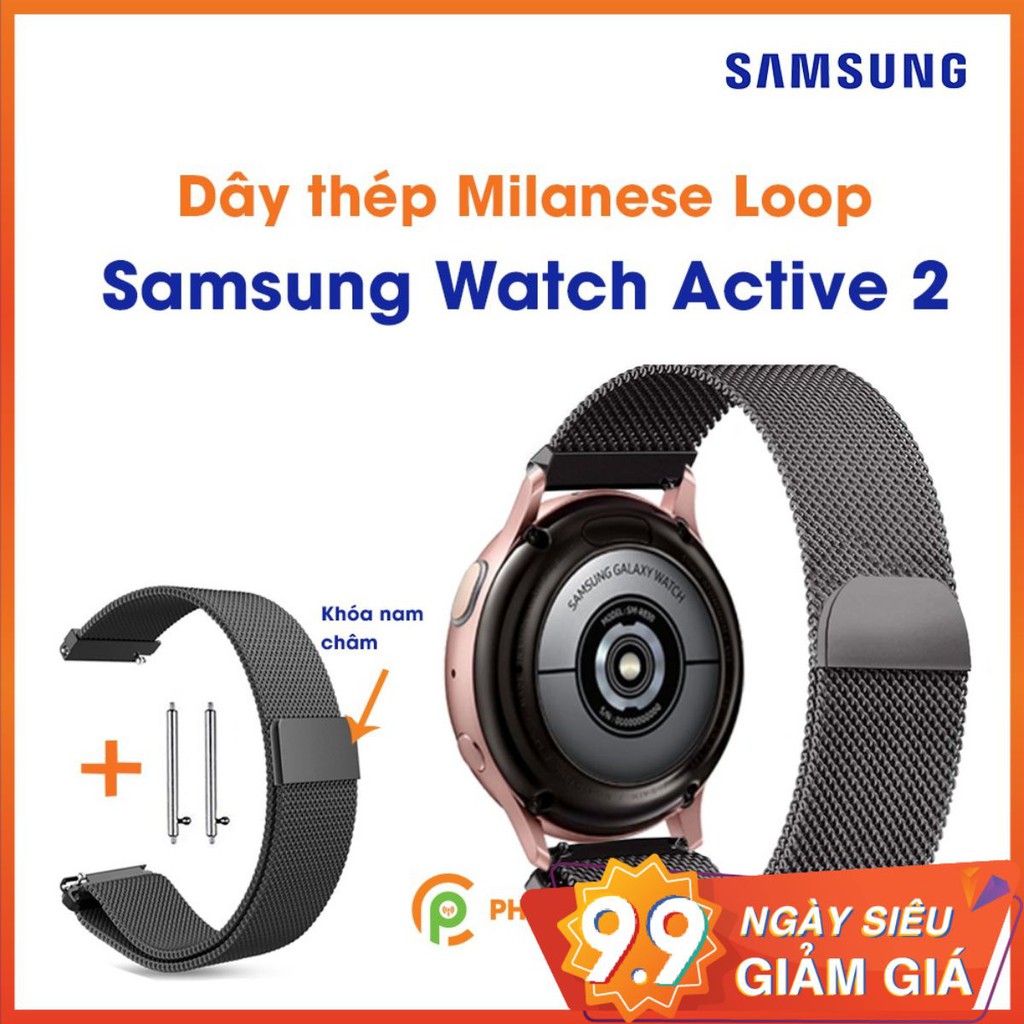 Dây Đồng Hồ Samsung Watch Active 2 Bản 40/44mm Dây Đeo Bằng Thép Không Gỉ Milanese Loop Có Khóa Nam Châm