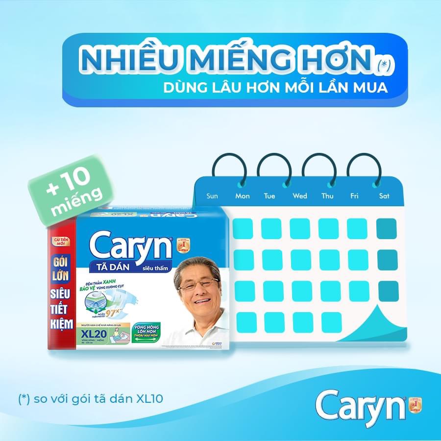 Tả Dán Caryn siêu Thấm Dành Cho Người Lớn Xl20 Miếng