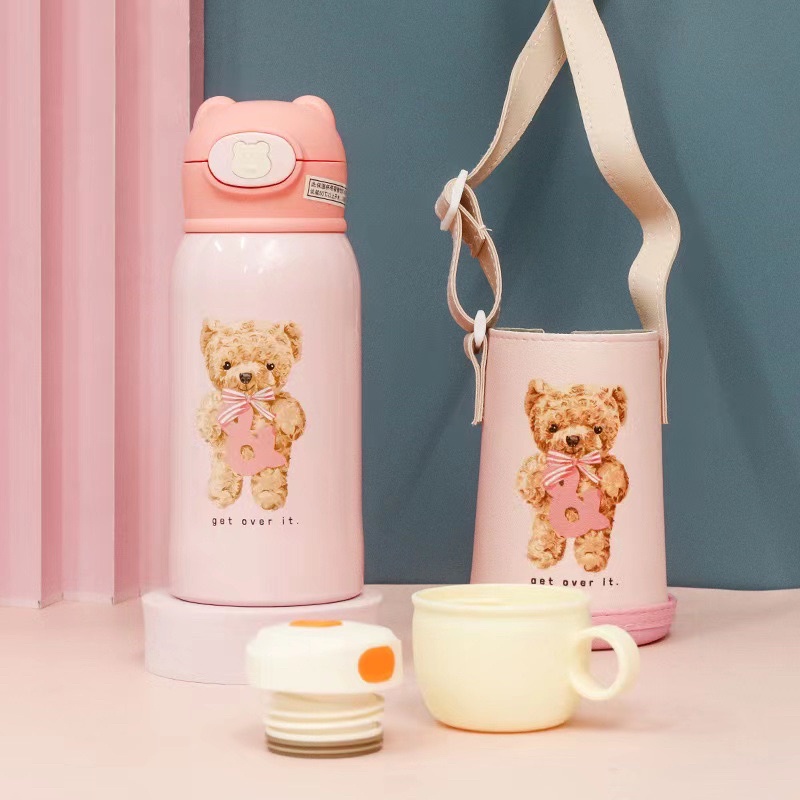 Minchun123:Bình giữ nhiệt có ống hút, tay cầm360-380ml  cho bé