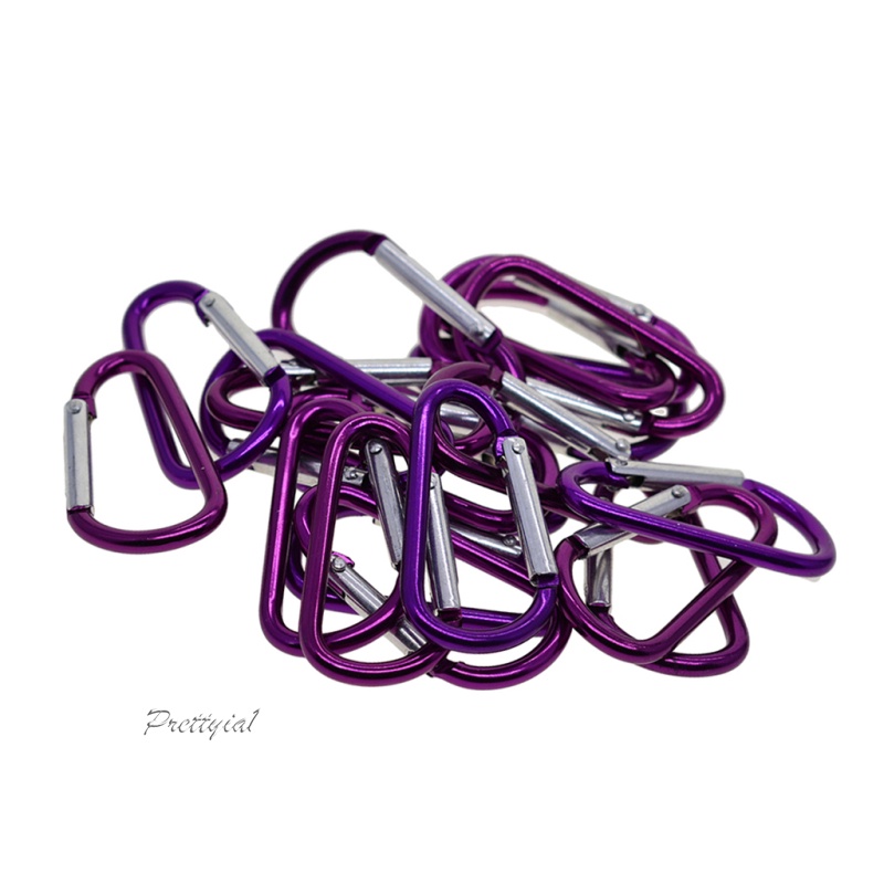 Set 1 / 20 Móc Khóa Carabiner Mini Bằng Nhôm Màu Tím Tiện Dụng Mang Theo Leo Núi