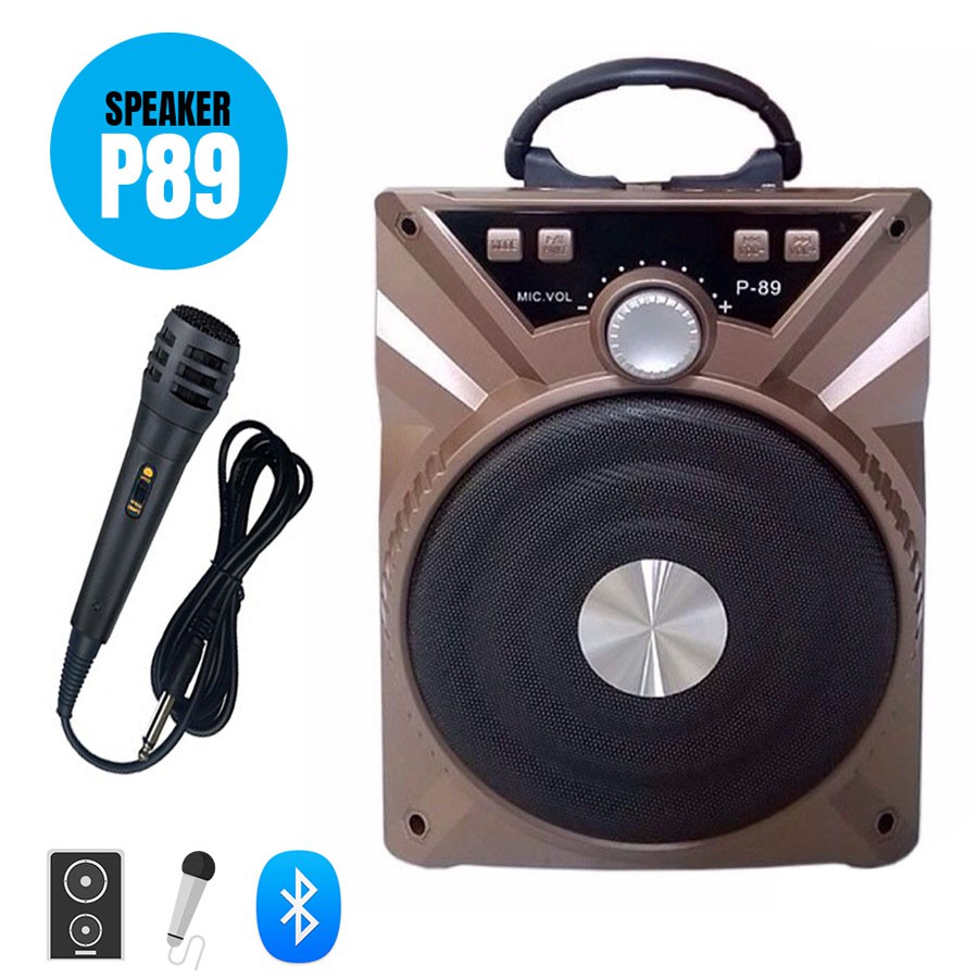 Loa kéo mini Tặng kèm mic, Loa xách tay bluetooth hát karaoke P88 P89