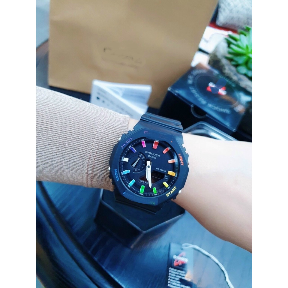 Đồng hồ nam nữ UNISEX GShock CRYSTAL JELLYFISH dây cao su full hộp hãng GA-2100 SERIES -1A1ER