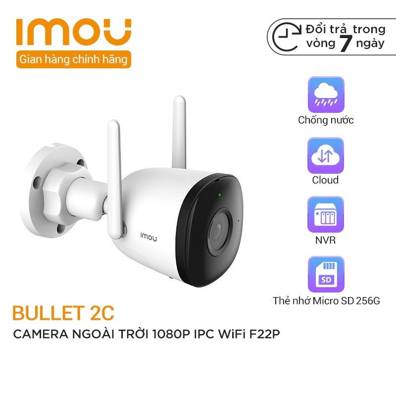 Camera Bullet 2C IP Full HD Wifi Imou IPC-F22P - Ngoài Trời IP67 Giám Sát Hồng Ngoại - Bảo Hành 2 Năm