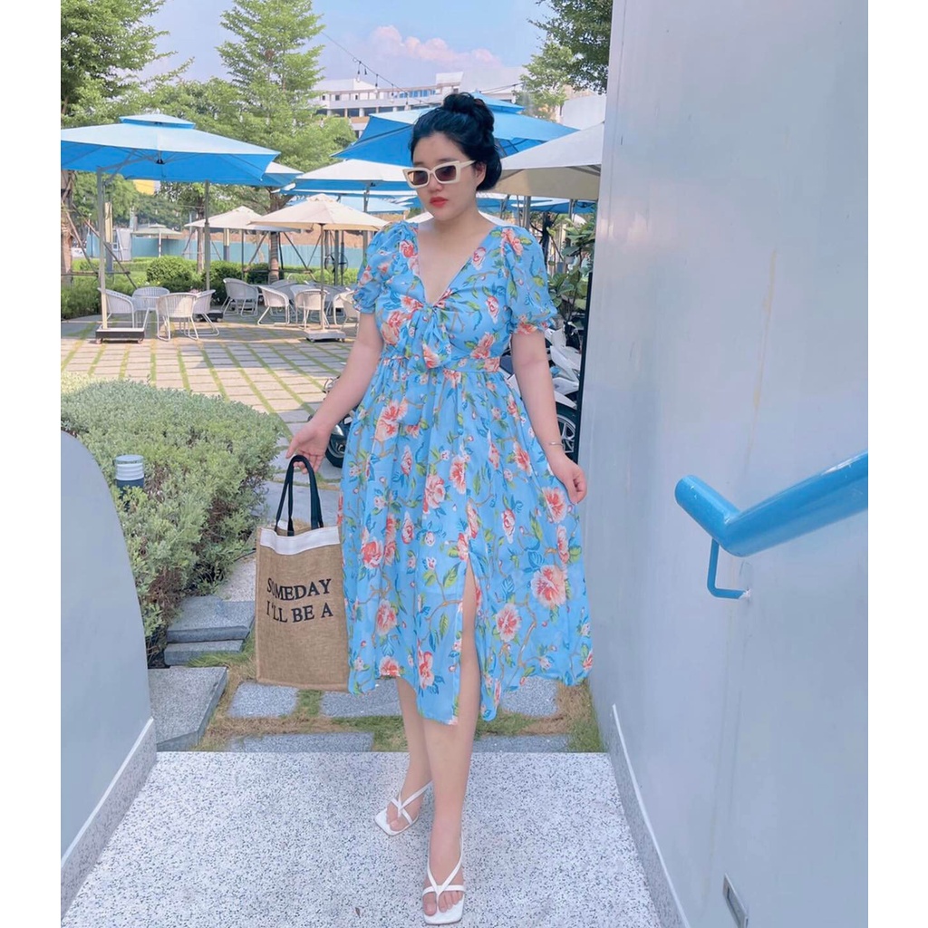 Bigsize: Đầm đi biển bigsize chất voăn siêu đẹp