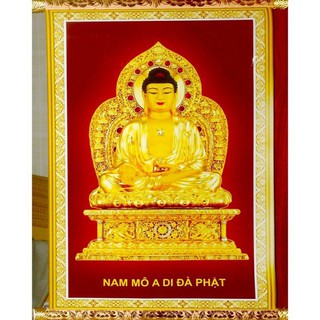 tranh đức phật a di đà treo tường khổ 46x62
