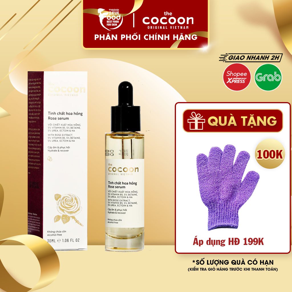 Tinh Chất Cấp Ẩm Và Phục Hồi Da Chiết Xuất Hoa Hồng Cocoon Rose Serum 30ml