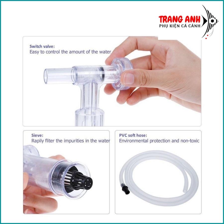 Thiết bị vệ sinh hồ cá Jeneca AS-666B, bộ hút cặn và thay nước bể cá đa năng