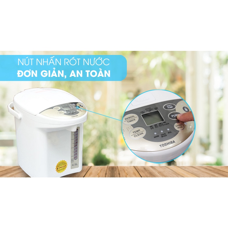 Bình thủy điện Toshiba PLK-45SFVN 4.5 lít