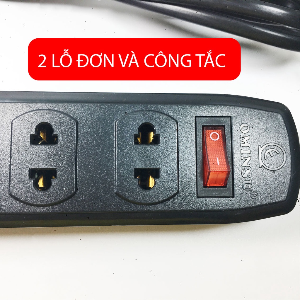 Ổ điện đa năng ổ cắm điện dây dài 3m, 5m thương hiệu OMINSU 1200W ổ cắm có công tắc