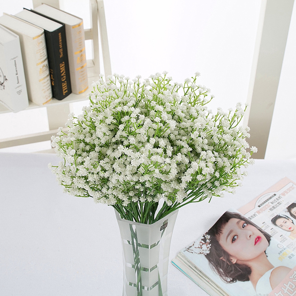 1 Bó Hoa Gypsophila Nhân Tạo Màu Trắng Trang Trí Nhà Cửa