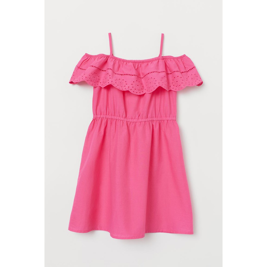 Váy 2 dây đục lỗ hồng HM H&amp;M size 1.5-2, 2-3y_hàng chính hãng Anh