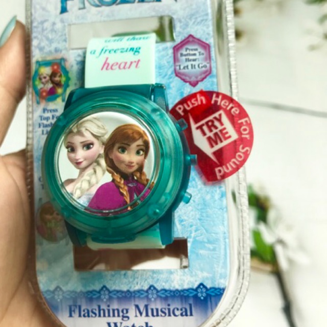 (Hình thật, quay thật)  Đồng hồ Elsa Disney có nhạc hàng xách tay us