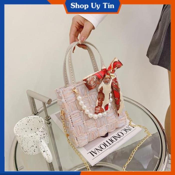 [ FREESHIP 50K ] Túi Xách Handmade Tự Đan Ruy Băng - Phụ Kiện Đan Túi